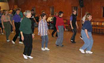 Maureen Dakers Leading a Clogging session